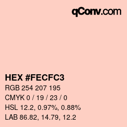 Color code: HEX #FECFC3 | qconv.com