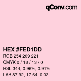 カラーコード: HEX #FED1DD | qconv.com