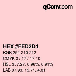 カラーコード: HEX #FED2D4 | qconv.com