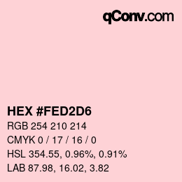 Color code: HEX #FED2D6 | qconv.com