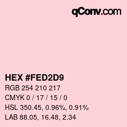 Color code: HEX #FED2D9 | qconv.com