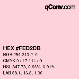 Color code: HEX #FED2DB | qconv.com