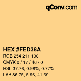 Farbcode: HEX #FED38A | qconv.com