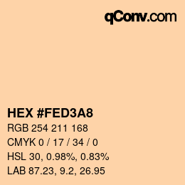 カラーコード: HEX #FED3A8 | qconv.com