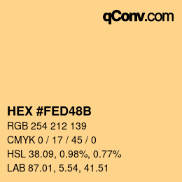 Farbcode: HEX #FED48B | qconv.com