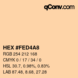 カラーコード: HEX #FED4A8 | qconv.com