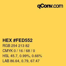 カラーコード: HEX #FED552 | qconv.com