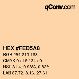 カラーコード: HEX #FED5A8 | qconv.com