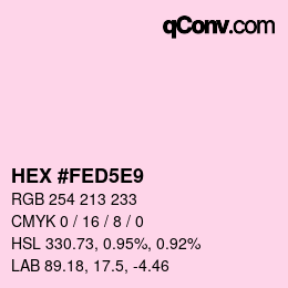 Color code: HEX #FED5E9 | qconv.com