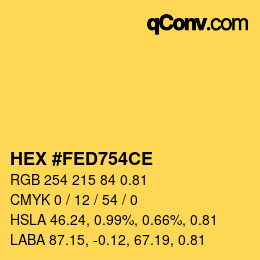 Color code: HEX #FED754CE | qconv.com