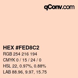 Color code: HEX #FED8C2 | qconv.com