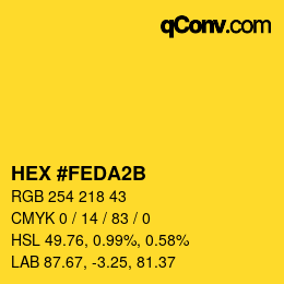 カラーコード: HEX #FEDA2B | qconv.com
