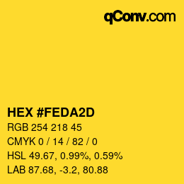カラーコード: HEX #FEDA2D | qconv.com