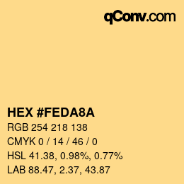 Color code: HEX #FEDA8A | qconv.com