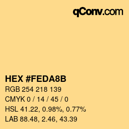 カラーコード: HEX #FEDA8B | qconv.com