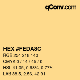 カラーコード: HEX #FEDA8C | qconv.com