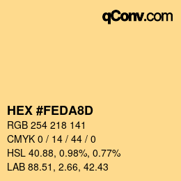 カラーコード: HEX #FEDA8D | qconv.com