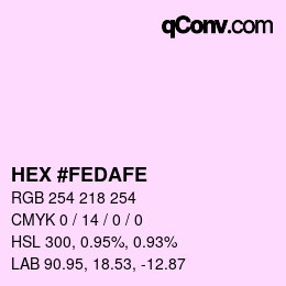 Color code: HEX #FEDAFE | qconv.com