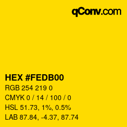 Código de color: HEX #FEDB00 | qconv.com