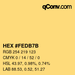 Color code: HEX #FEDB7B | qconv.com