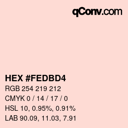 Farbcode: HEX #FEDBD4 | qconv.com