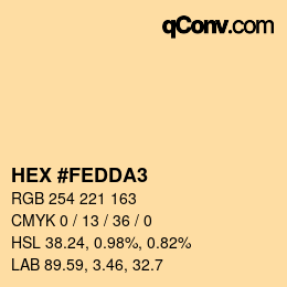 Color code: HEX #FEDDA3 | qconv.com