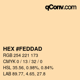 Color code: HEX #FEDDAD | qconv.com