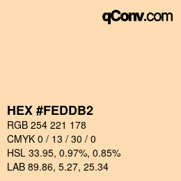 カラーコード: HEX #FEDDB2 | qconv.com