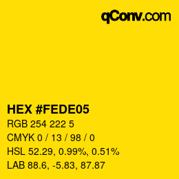 Color code: HEX #FEDE05 | qconv.com