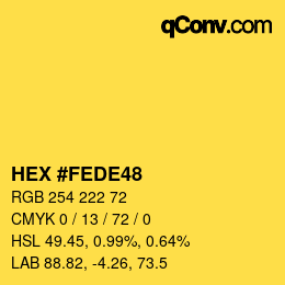 Color code: HEX #FEDE48 | qconv.com