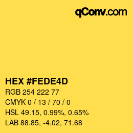 颜色代码: HEX #FEDE4D | qconv.com