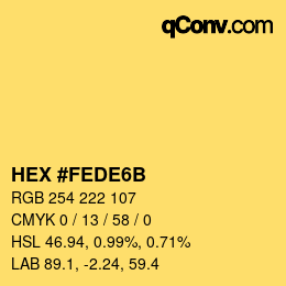 カラーコード: HEX #FEDE6B | qconv.com