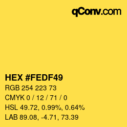 Color code: HEX #FEDF49 | qconv.com