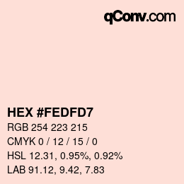 カラーコード: HEX #FEDFD7 | qconv.com