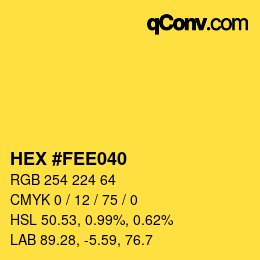 Color code: HEX #FEE040 | qconv.com