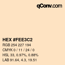 Color code: HEX #FEE3C2 | qconv.com