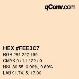 Color code: HEX #FEE3C7 | qconv.com