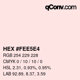 Color code: HEX #FEE5E4 | qconv.com