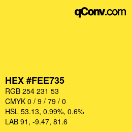 Color code: HEX #FEE735 | qconv.com