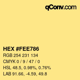 颜色代码: HEX #FEE786 | qconv.com