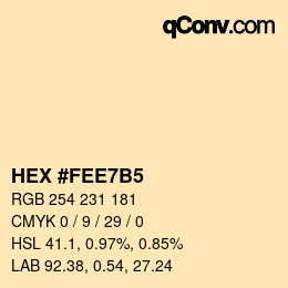 カラーコード: HEX #FEE7B5 | qconv.com