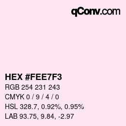 Color code: HEX #FEE7F3 | qconv.com