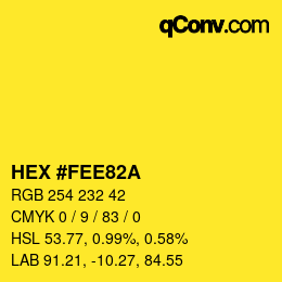 Color code: HEX #FEE82A | qconv.com
