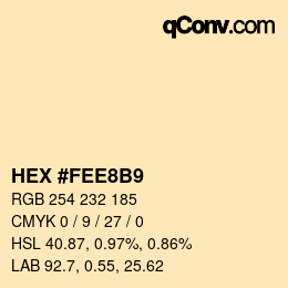 颜色代码: HEX #FEE8B9 | qconv.com