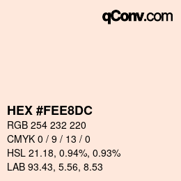Color code: HEX #FEE8DC | qconv.com
