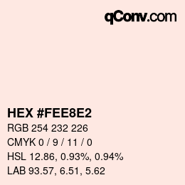 Código de color: HEX #FEE8E2 | qconv.com