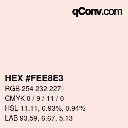 Color code: HEX #FEE8E3 | qconv.com