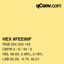 カラーコード: HEX #FEE98F | qconv.com