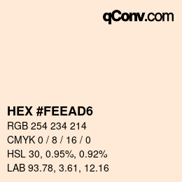 Color code: HEX #FEEAD6 | qconv.com