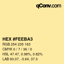 カラーコード: HEX #FEEBA3 | qconv.com